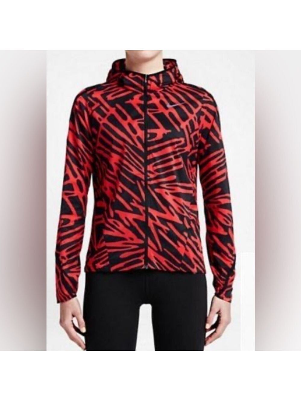 Nike Palm Impossibly Light Womens XS Running Jacket Red Zebra eco friendly